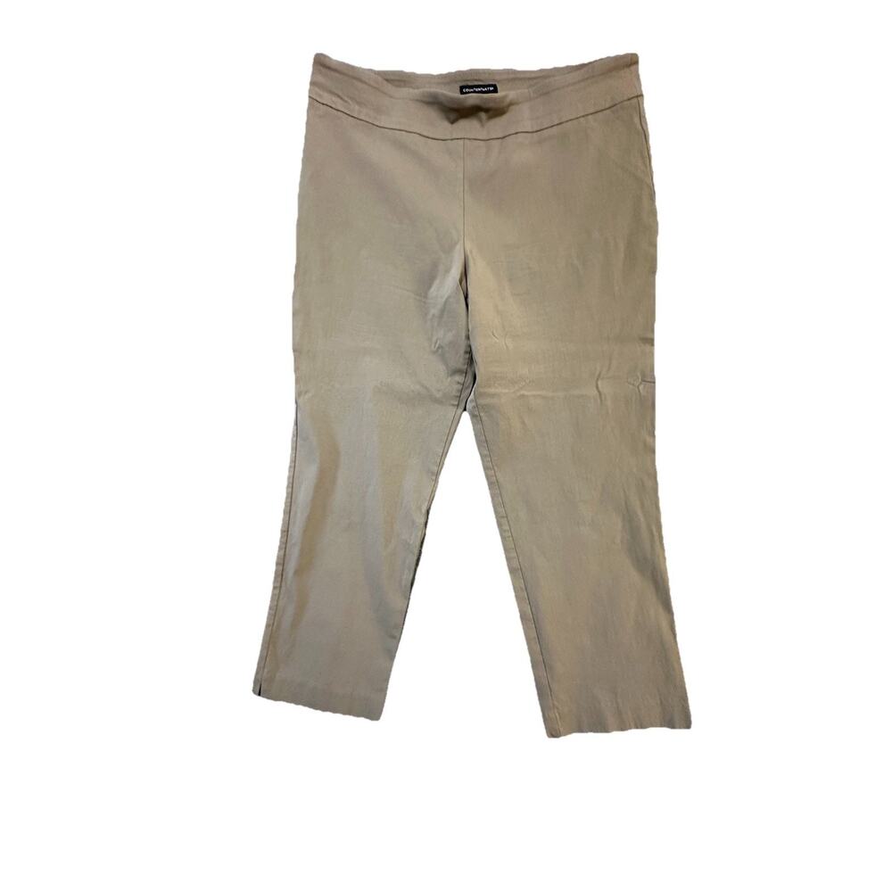 Women’s Pants Size 18 | Stretch Pull-On Dress Pants | Khaki Neutral Straight Leg